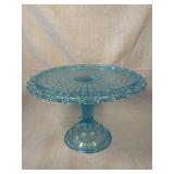 Blue Glass Pedestal Cake Stand