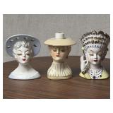 Lady Head 5 Inch Vases and Torch