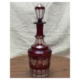 Red Bohemian Crystal Decanter
