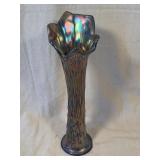 13in Ripple Iridescent Carnival Swung Glass Vase
