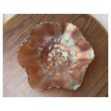 Iridescent Carnival Glass 10 Inch Bowl