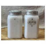 Pair of Milk Glass Hazel Atlas Salt, Pepper