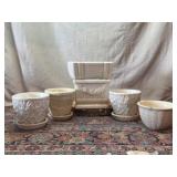 Lot of White Ceramic Planters