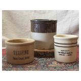 Three Stoneware Butter Jars