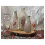 Collection of Antique Mil Bottles Quart, Pint