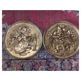 Pair of 14 Inch Brass Decorative Wall Hangings