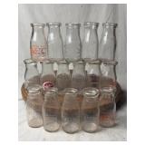 Assorted Vintage, Antique Half Pint Milk Bottles