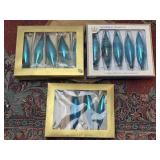 Thirteen Blue Glass Christmas Ornaments