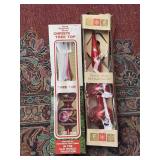 Pair of 13 Inch Blown Glass Christmas Tree Toppers