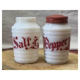 Milk Glass Salt and Pepper Shakers