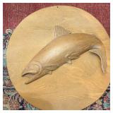 Carved Wooden Salmon Wall Art