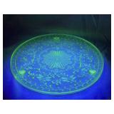 Uranium Glass 12.5 Inch Trivet/Serving Platter