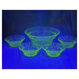 Set of Uranium Glass Bowls