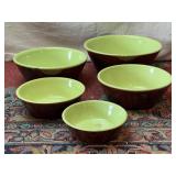 Set of 5 Watt Ovenware Mixing Bowls