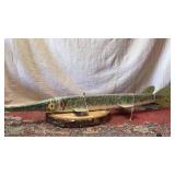 Hand Carved Painted Wooden Pike/Muskie Decoy