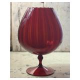 Very Large 13in Ruby Glass Goblet