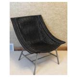Vintage Black Wicker Rattan Chair