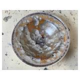 Crystalline Glazed Pottery Signed Bowl
