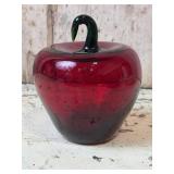 Red Apple Glass Paperweight