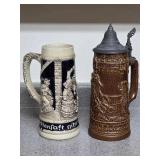Pair of 1 Liter German Beer Steins