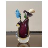 Vintage Murano Glass Sommerso Teardrop Vase