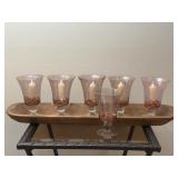 Carved Log with Glass Candle Holders