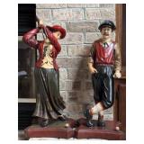 Pair of Statue Golfers