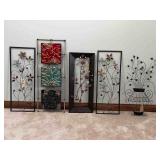 Five Wall Hanging Metal Art Pieces