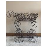 Metal Wire Baby Carriage for Display