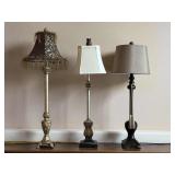 Trio of Table Lamps