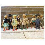 Vintage Polish Folk Art Wooden Dolls