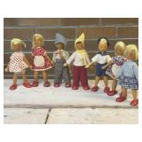 Vintage Polish Folk Art Wooden Dolls