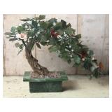 18in Hand Carved Jade Agate Bonsai Tree