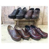 Four Pairs Ladies Size 9.5 Dansko, Sanita Shoes