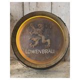 Lï¿½wenbrï¿½u Lighted Barrel Top Ad Sign