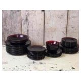 Ruby Glass Dish Set