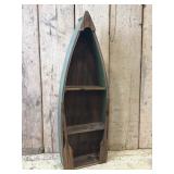 Small Wooden Canoe Display Shelf