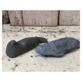 Pair of Carved Stone Walruses