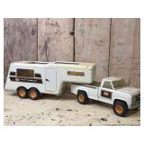 Tonka Steel Toy Fifth Wheel Camper and Truck