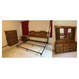 Traditional Golden Oak Bedroom Set