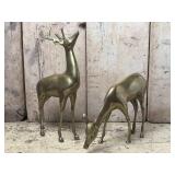 Mid Century Modern Solid Brass Deer Statues