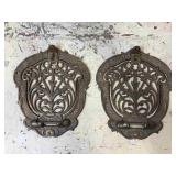 Pair of Folding Brass Shelves