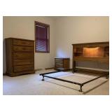 Vintage Traditional Golden Oak Dresser, Nightstand