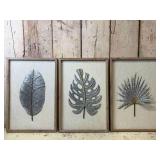Three Galvanized Steel Framed Leaves