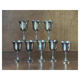 Set of 8 Salem Silver Plate Goblet Shot Glasses