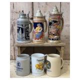Six Various Beer Steins