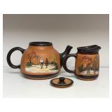 Peruvian Clay Pottery Teapot and Teacup