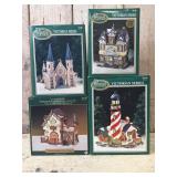 Four (4) Christmas Village Houses