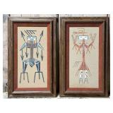 Pair of Framed Navajo Sand Paintings