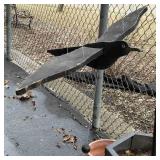Hanging Wooden Crow Outdoor Decor